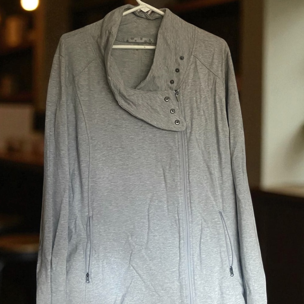 Athleta Gray Juniper Asymmetrical Zip-Up Jacket Size XL